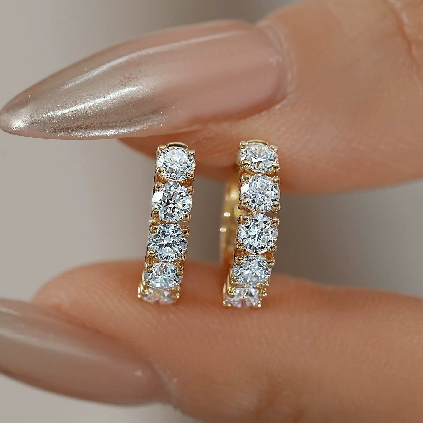 1.0 CT Lab-Grown Diamond Hoop Earrings in 18K Gold