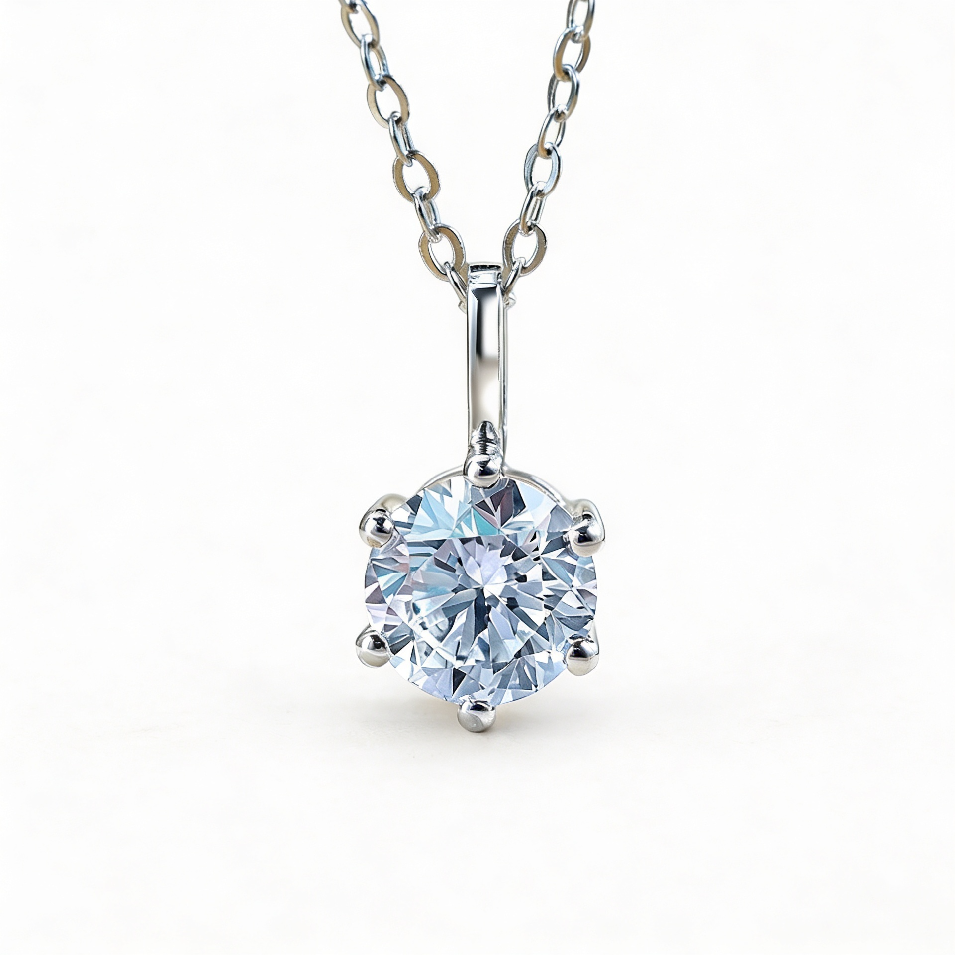 1.0 CT Lab-Grown Diamond Everyday Pendant in 18K Gold with Silver Chain