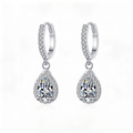 2.0 CT Lab-Grown Diamond Teardrop Earrings in Silver with White Gold Coating