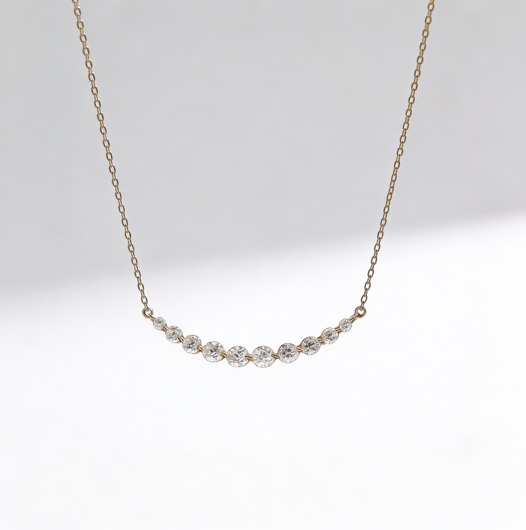 .52 CT Smile Lab-grown Diamond Necklace in 18K Gold