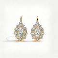 4.7 CT European Style Pear-Shaped Lab-Grown Diamond Earrings in Gold