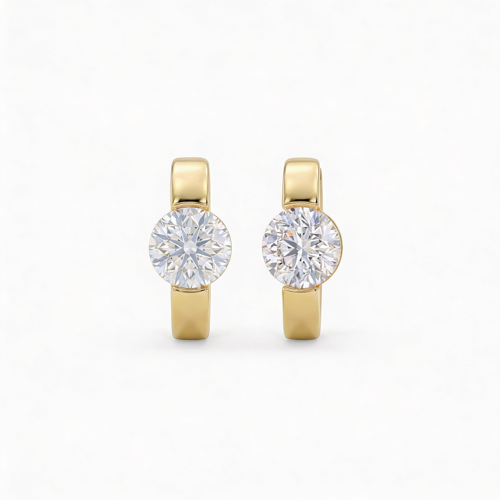 1.0 CT Lab-Grown Diamond Bubble Stud Earrings in 18K Gold