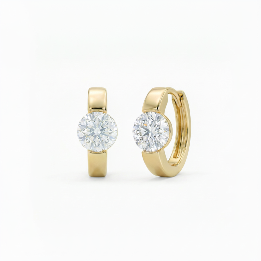 1.0 CT Lab-Grown Diamond Bubble Stud Earrings in 18K Gold