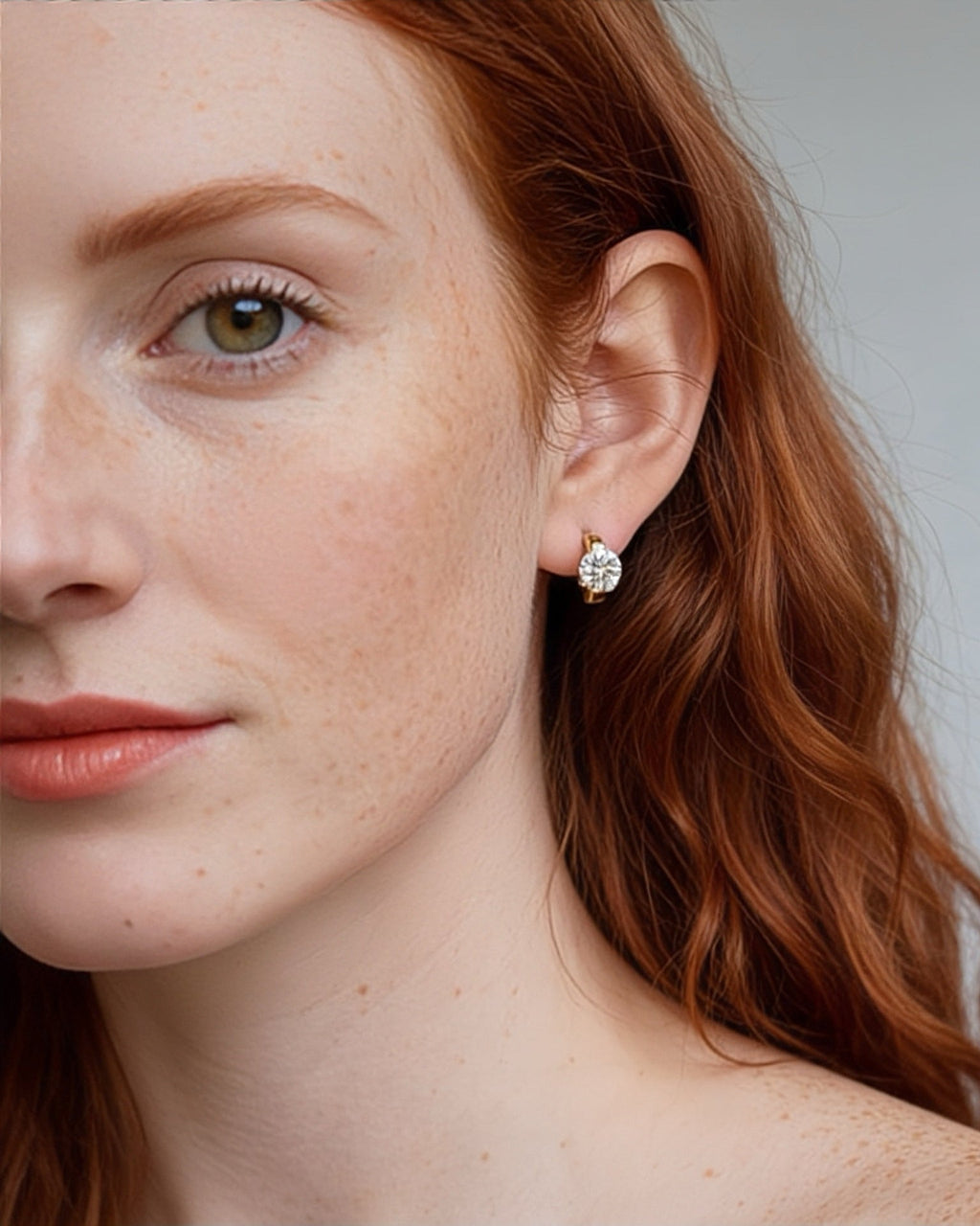 1.0 CT Lab-Grown Diamond Bubble Stud Earrings in 18K Gold