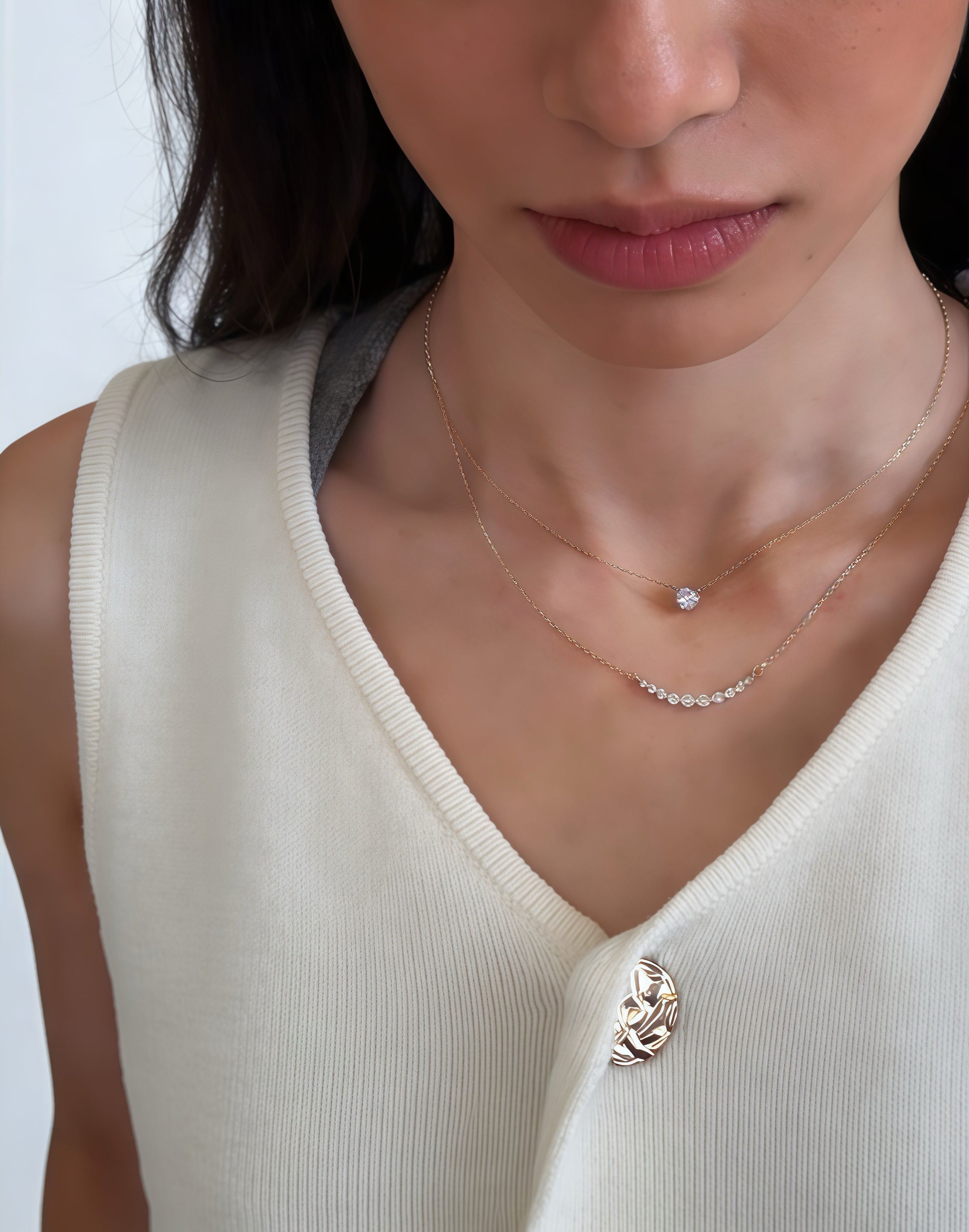 .52 CT Smile Lab-grown Diamond Necklace in 18K Gold