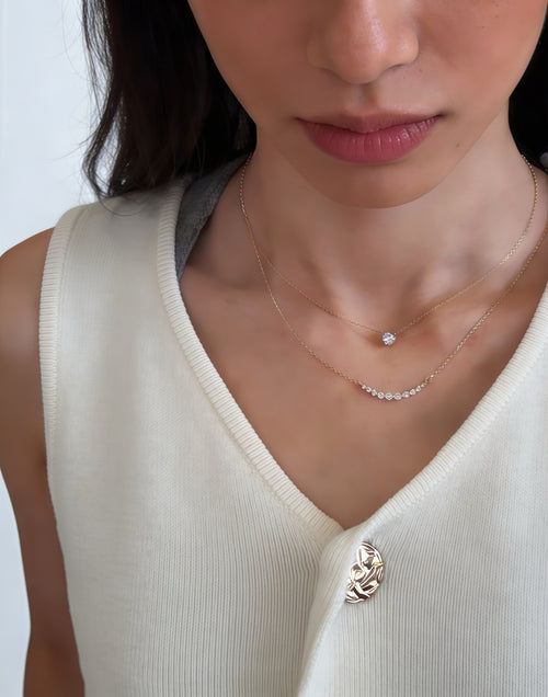 .52 CT Smile Lab-grown Diamond Necklace in Gold