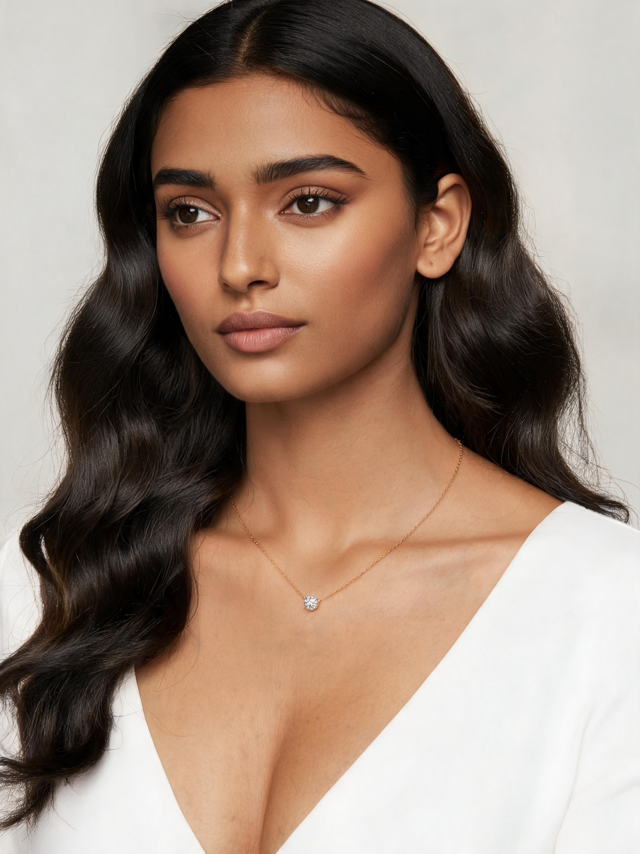 Everyday Essential 1.0 CT Single-Stone Lab Diamond Collarbone Necklace