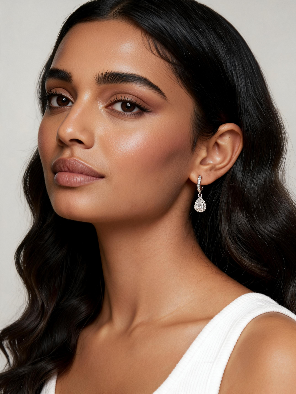 2.0 CT Lab-Grown Diamond Teardrop Earrings in Silver with White Gold Coating