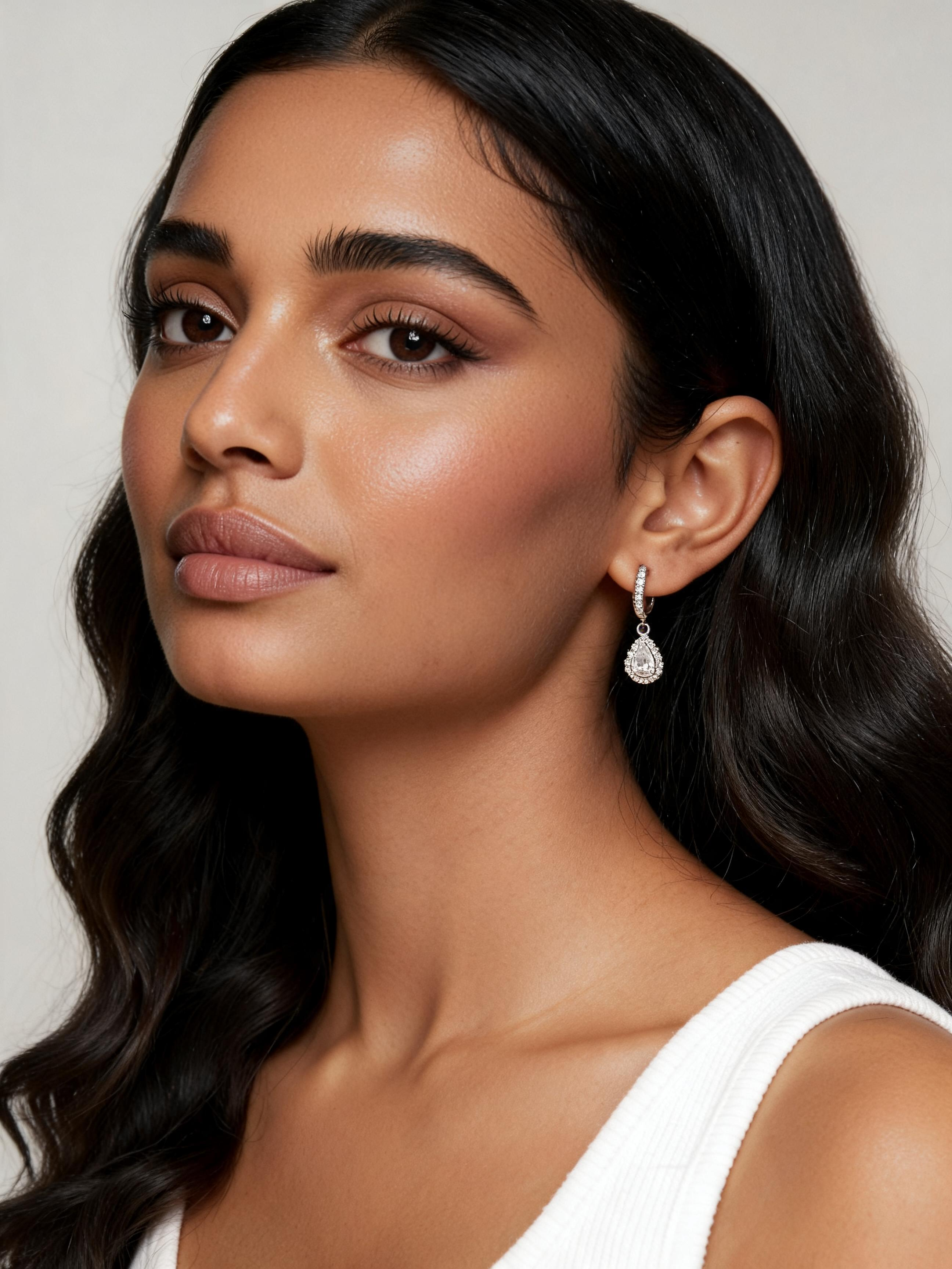 2.0 CT Lab-Grown Diamond Teardrop Earrings in Silver Plated with White Gold