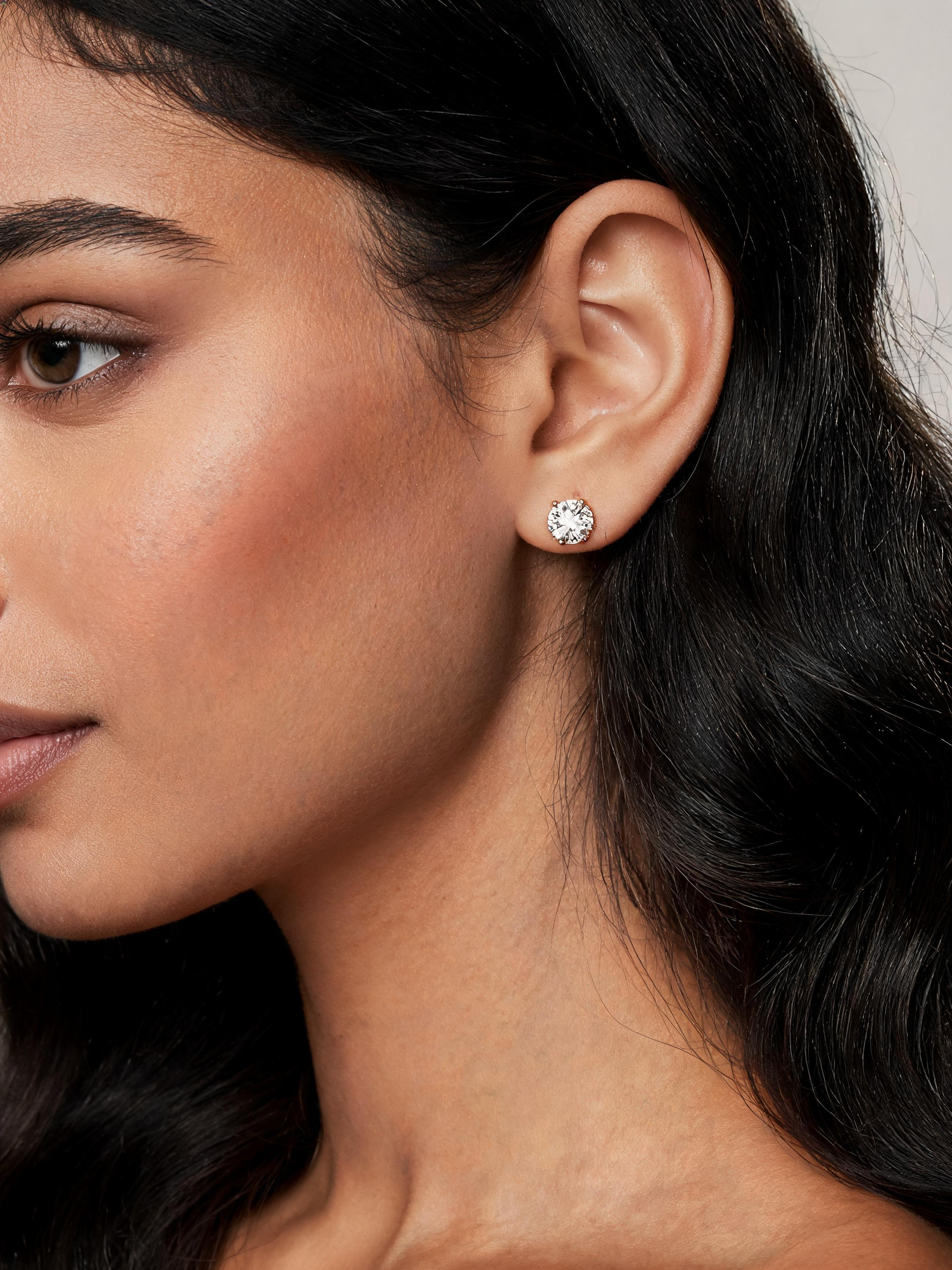 2.0 CT Lab-Grown Round Diamond Stud Earrings in White Gold/Gold