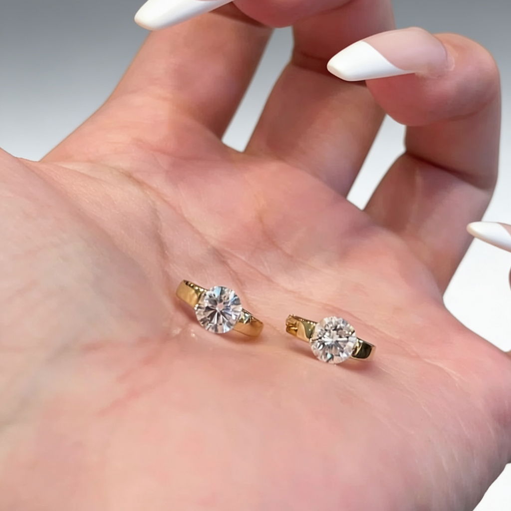 1.0 CT Lab-Grown Diamond Bubble Stud Earrings in 18K Gold
