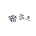 2.0 CT Lab-Grown Diamond Stud Earrings in Silver with White Gold Coat