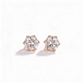2.0 CT Lab-Grown Round Diamond Stud Earrings in White Gold/Gold