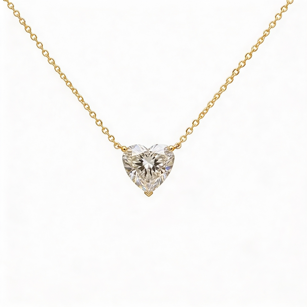 1.0 CT Heart-Shaped Lab-Grown Diamond Necklace in 18K Gold