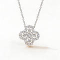 1.0 CT Four-Leaf Clover Loop Necklace in White Gold