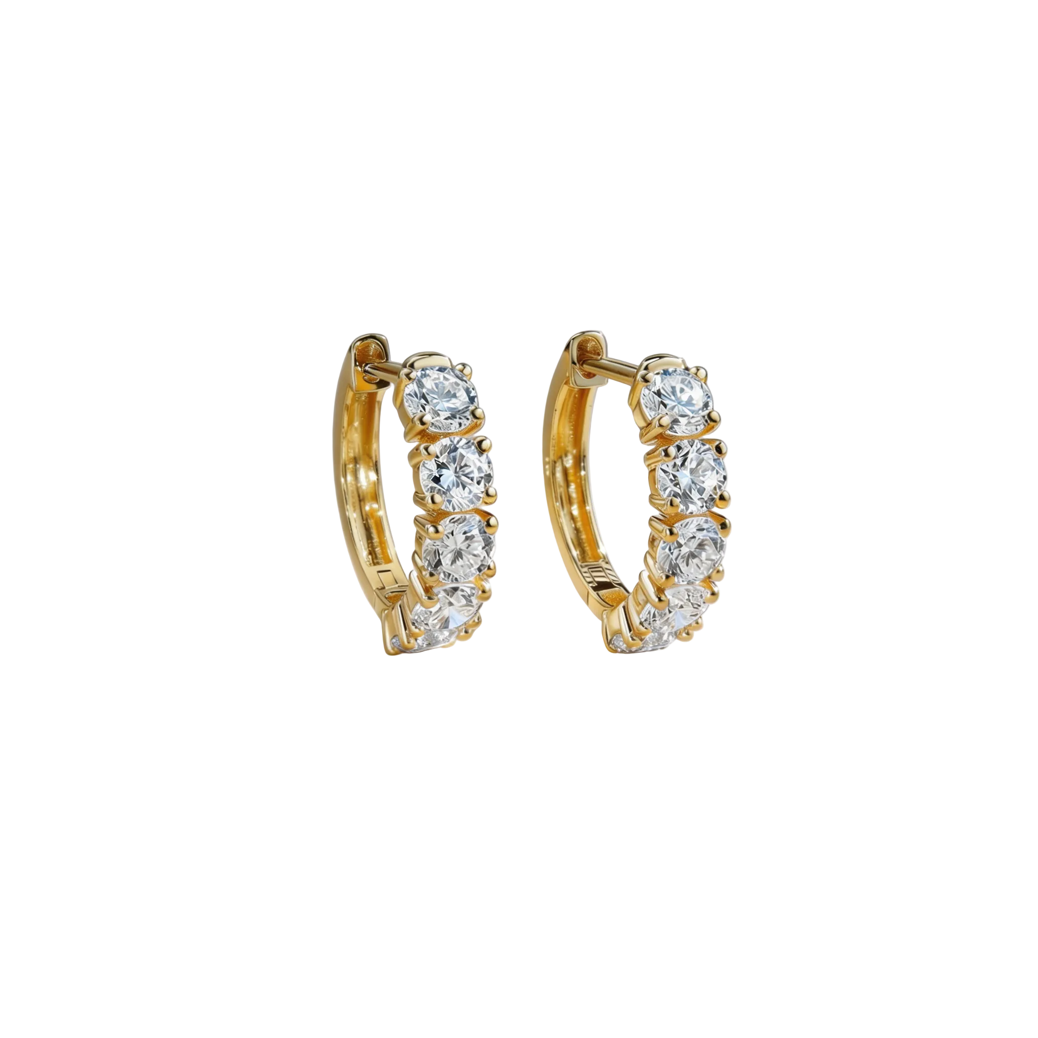 1.0 CT Petite Lab-Grown Diamond Hoop Earrings in Gold