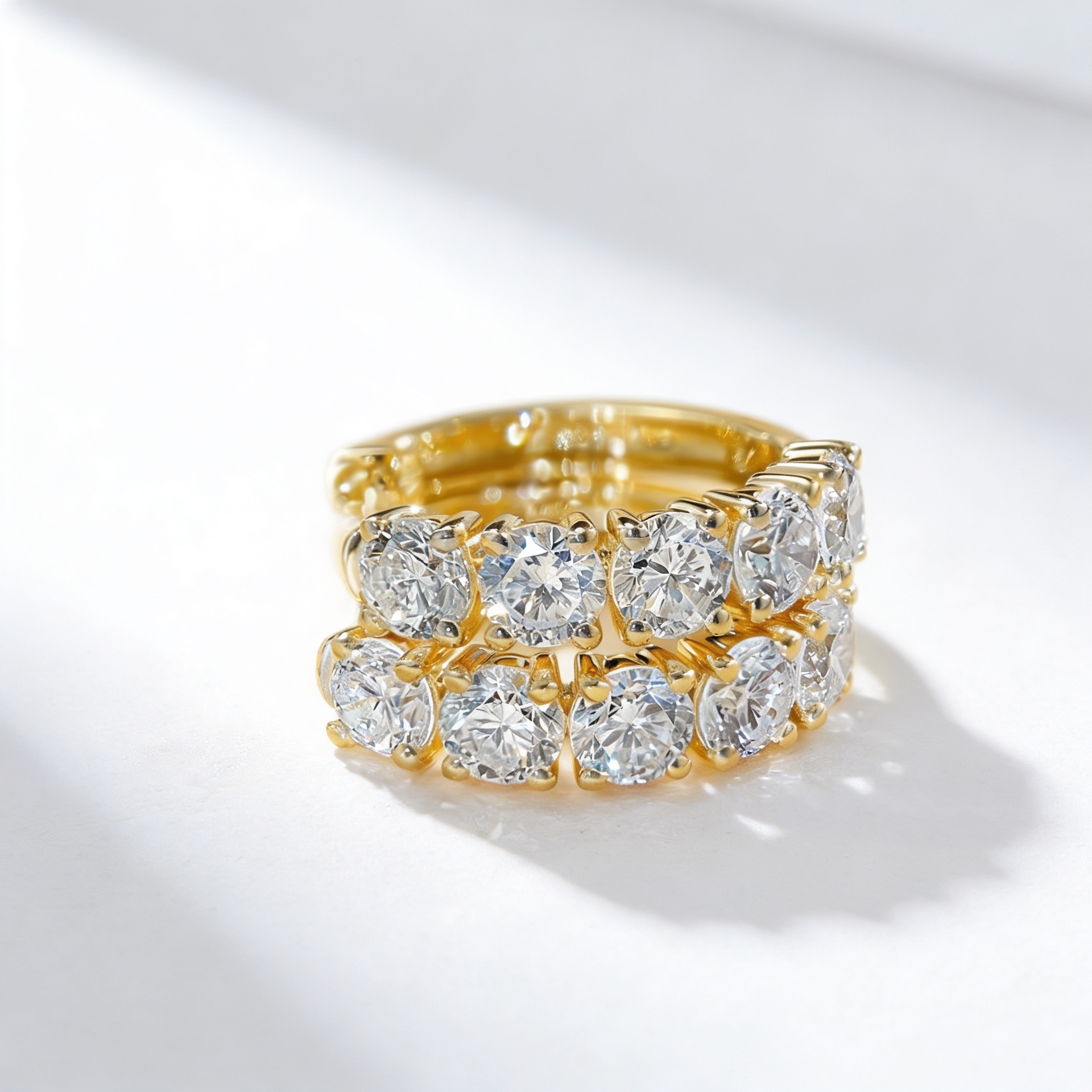 1.0 CT Petite Lab-Grown Diamond Hoop Earrings in Gold
