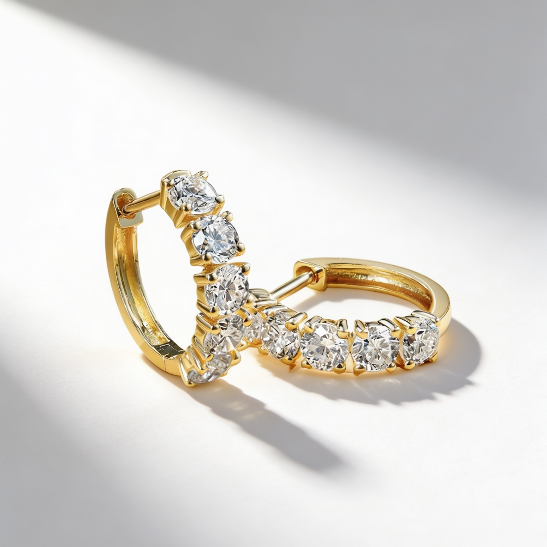 1.0 CT Petite Lab-Grown Diamond Hoop Earrings in Gold