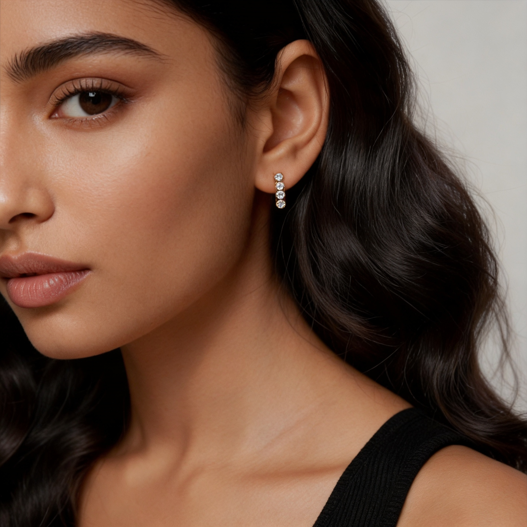 1.0 CT Petite Lab-Grown Diamond Hoop Earrings in Gold
