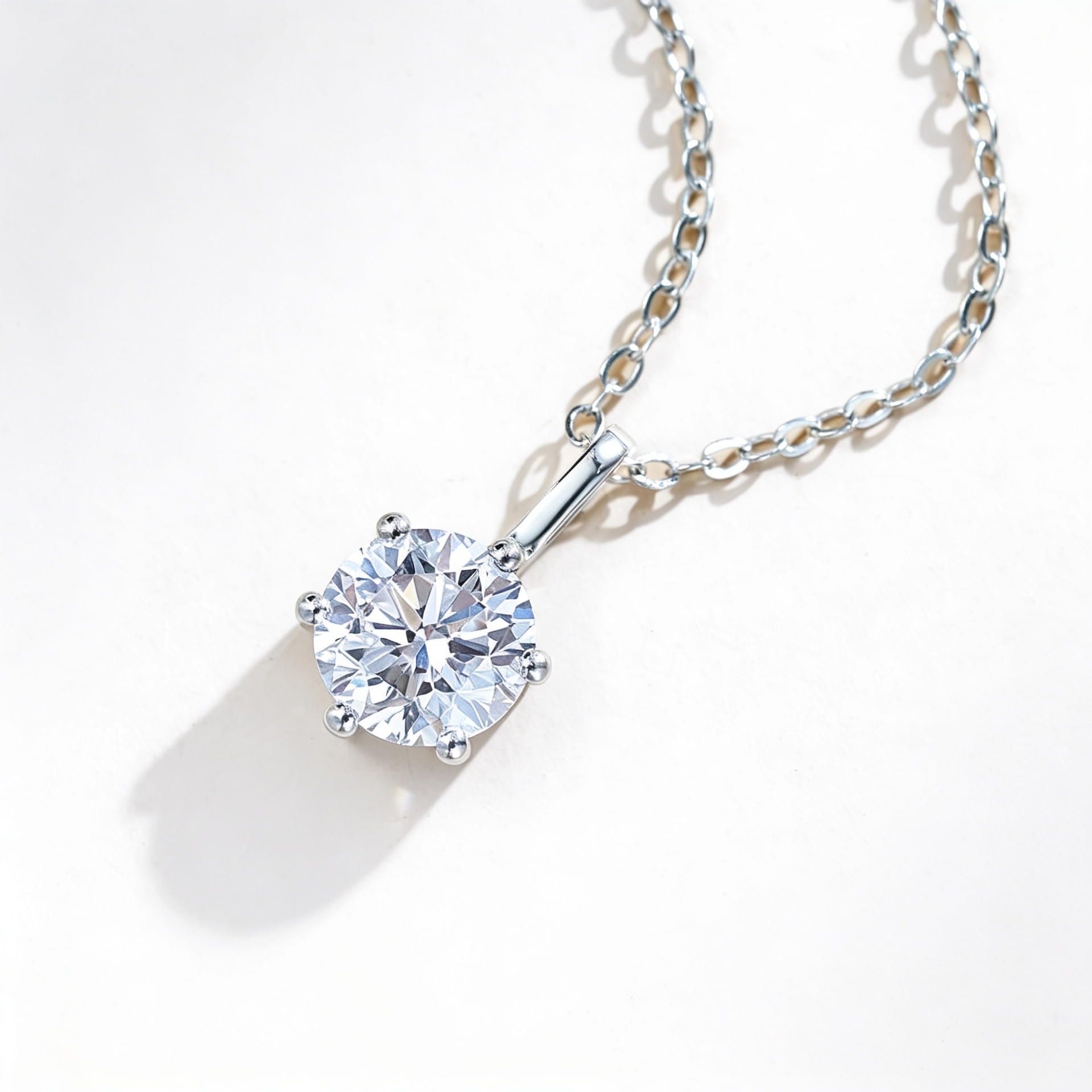 1.0 CT Lab-Grown Diamond Everyday Pendant in 18K Gold with Silver Chain