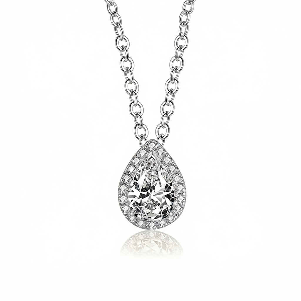 1.0 CT Pear Lab-Grown Diamond Pendant in White Gold