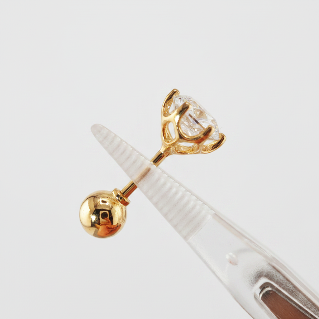 2.0 CT Lab-Grown Round Diamond Stud Earrings in White Gold/Gold