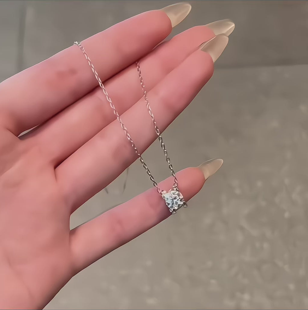 1.0 CT Lab-Grown Diamond Pendant in Silver with White Gold Coating
