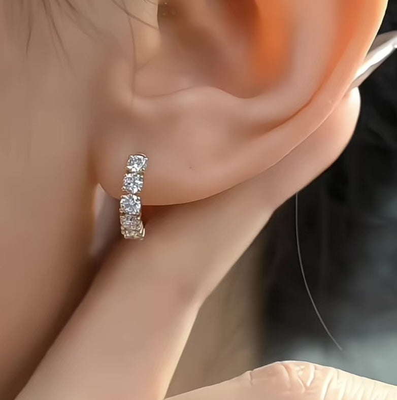 1.0 CT Lab-Grown Diamond Hoop Earrings in 18K Gold